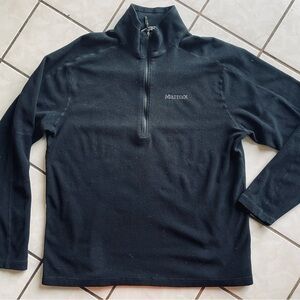 Marmot Men's 1/2 Zip Black fleece pullover, excellent condition, size L/XL!